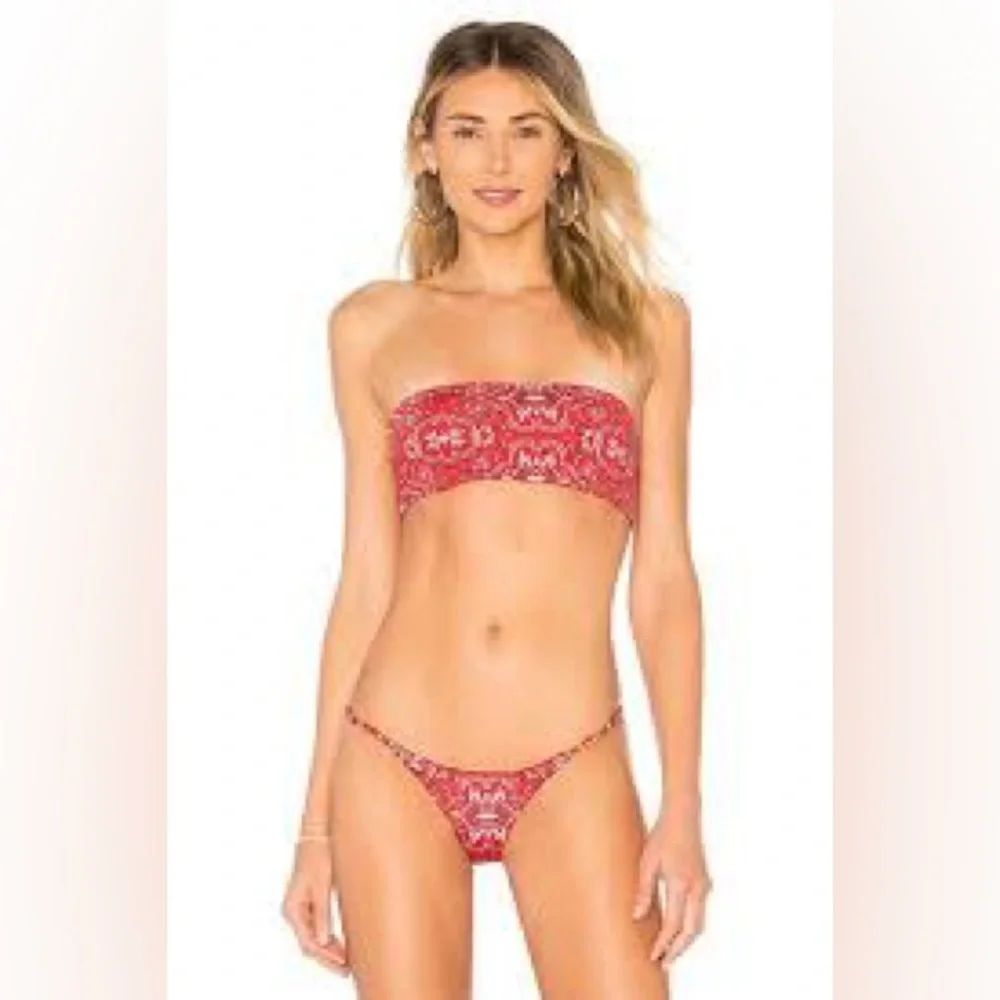 Frankie's Bikinis Joy Red Bandana Print Bikini Swimwear Set 🔴